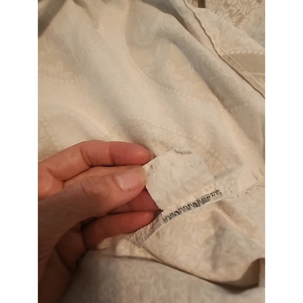 French Country Cottagecore Tan Cream Swan Bird Toile Reversible Duvet Cover FULL